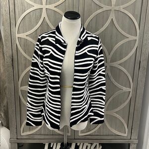 Black and White Striped Women's Top, can be worn as a cardigan or blue! You pick